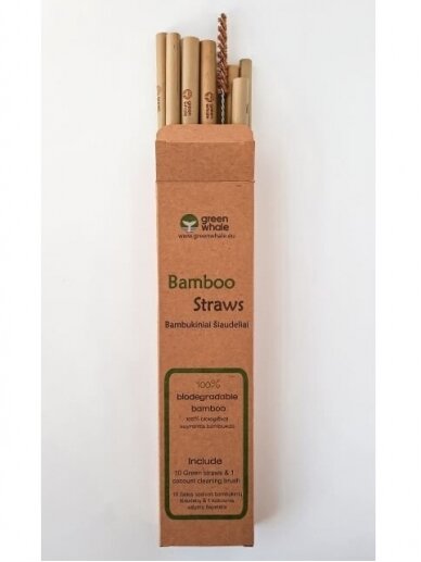 Bambukinių šiaudelių rinkinys